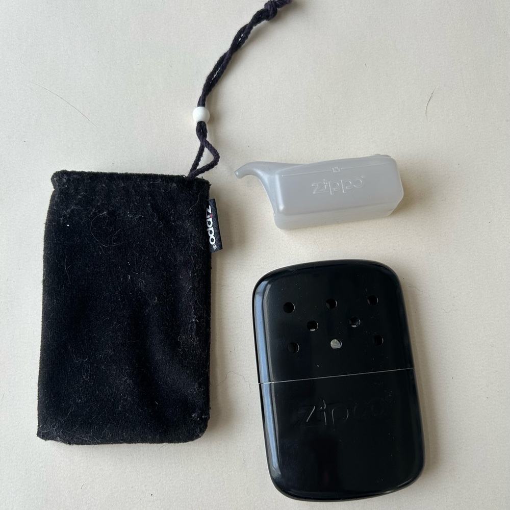 Zippo Black Portable Hand Warmer with Velvet Pouch